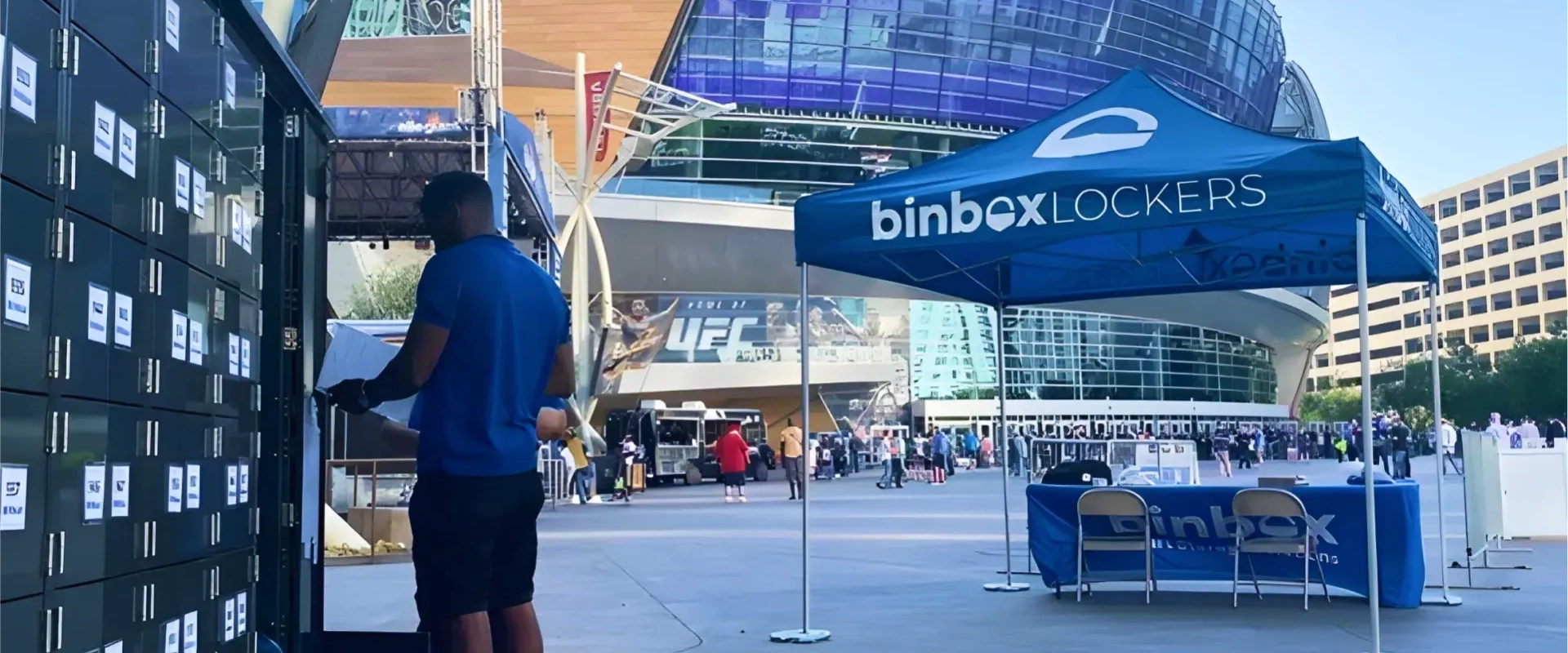 Binbox smart locker bank stadium deployment